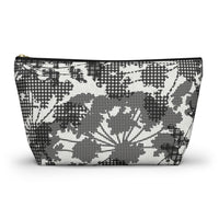 Floral Plaid Accessory Pouch w T-bottom in Black